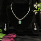 Sahana Emerald Halo AD Necklace Set