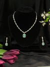 Sahana Emerald Halo AD Necklace Set