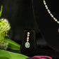 Sahana Emerald Halo AD Necklace Set