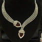 Diya Maroon Majesty AD Necklace Set