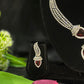 Diya Maroon Majesty AD Necklace Set